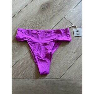 NWT TOAST SWIM Signature Banded Waist Bottom Purple Bikini Swimwear Size S
